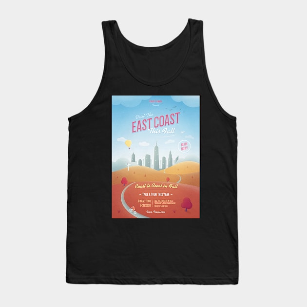 East Coast Retro Travel Poster Tank Top by BethsdaleArt